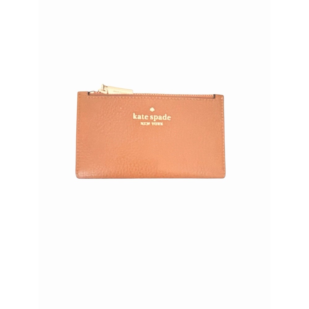 Kate Spade Leila Small Bifold Wallet Gingerbread Tan Cognac Leather Classic